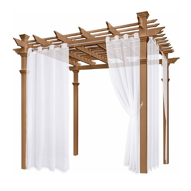 Curtain outdoor waterproof window screen modern gazebo balcony sunshade sunscreen white gauze curtain