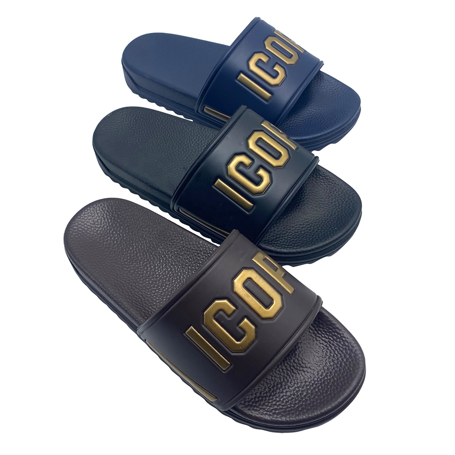 Latest Design Male PVC Air Blowing Slipper Sandal Embossed Men PU Sandals And Slippers Arabic Slippers