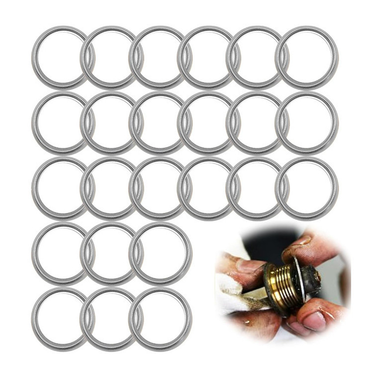 Factory Wholesale 20mm Sliver Engine Oil Drain Plug Crush Washer Gaskets For Subaru Part# 11126AA000