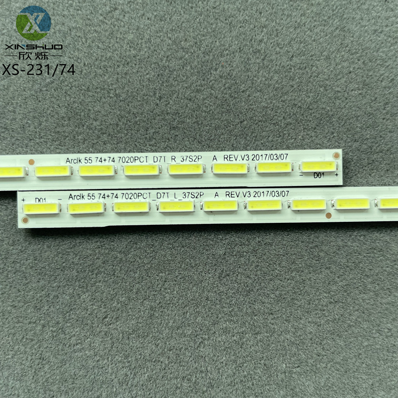 LED Edge Light 55_74+74_7020PCT_D7T_R/L_37S2P for Arcelik A55L 9762 5B Backlight Strips TV Parts for Repair