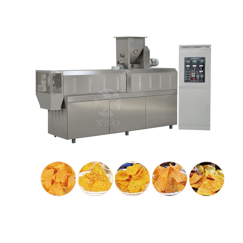 Twin Screw Extruder Automatic Corn Triangle Chips Doritos Tortilla Snacks Machine