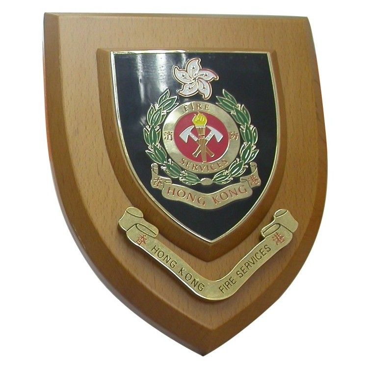 Metal Trophy Wall Award Plaques Honor Shields Sport And Wooden Plaque With Stainless Steel Plate Shield