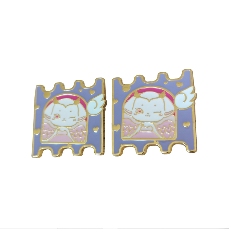 Manufacturer Cute Design Custom logo Fashion metal Badge Lapel Hard Enamel Pins Custom Two-tone electroplated badge