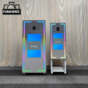 wedding events photobooth portable selfie magic mirror photo booth touch screen machine led frame kiosk with camera and printer