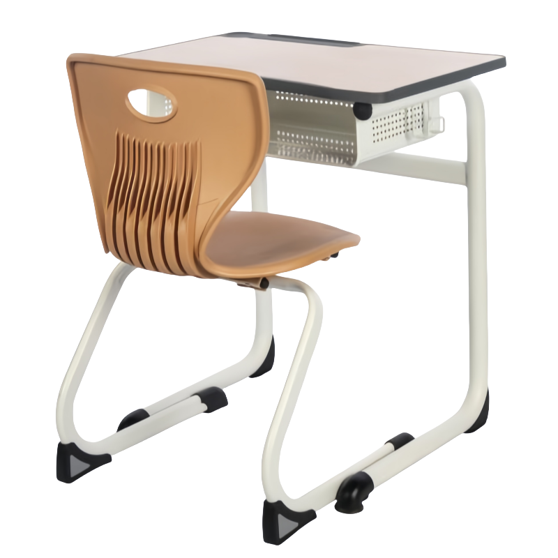 European style classroom study desk and chair set single metal study table with chairs modern comfortable classroom furniture