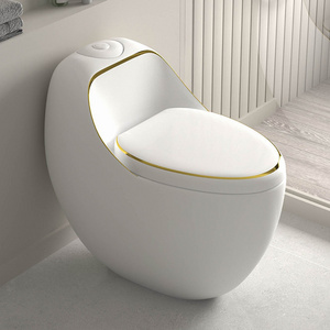 2022 New Style Egg shaped WC toilets modern design s trap Siphon Jet Flushing one piece water closet ceramic toilet