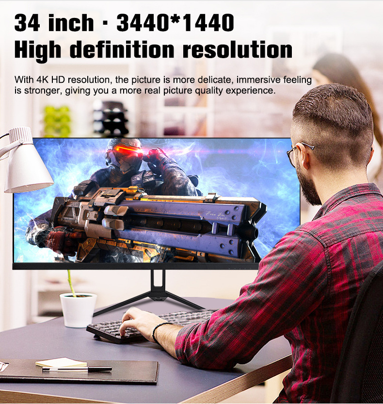 New Trend Curved Monitor 32 34 Inch 2k 4k 144hz 165hz Pc Gamer Led 1m Fast Response Time Gaming Monitors