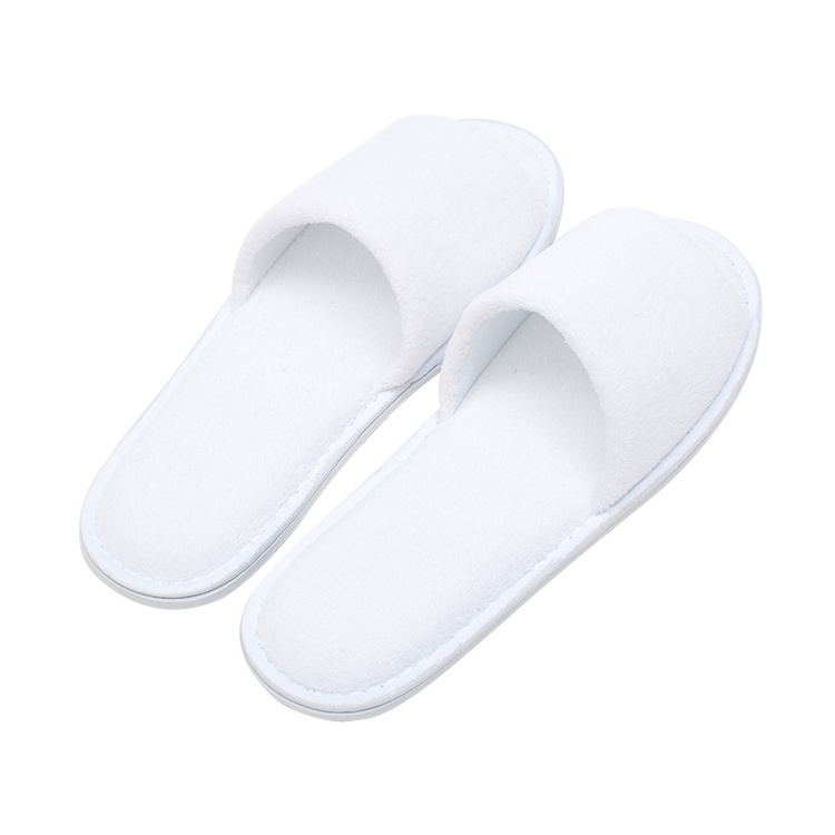 Wholesale Cheap Lightweight Cotton Slippers Hotel Disposable Bathroom Open Toe Slippers