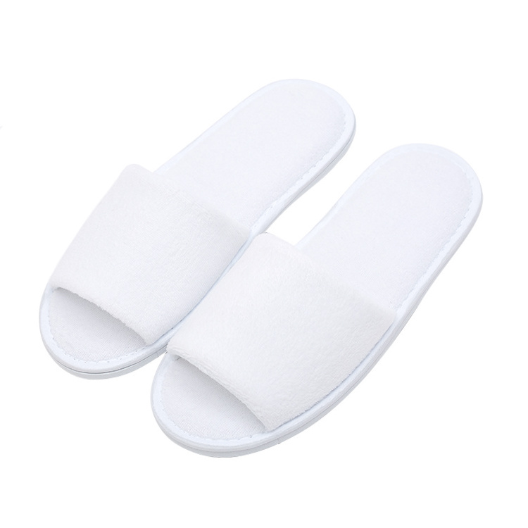 Wholesale Cheap Lightweight Cotton Slippers Hotel Disposable Bathroom Open Toe Slippers