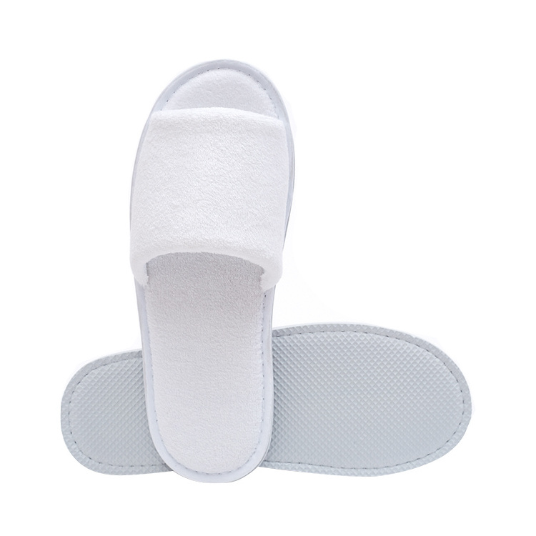 Wholesale Cheap Lightweight Cotton Slippers Hotel Disposable Bathroom Open Toe Slippers