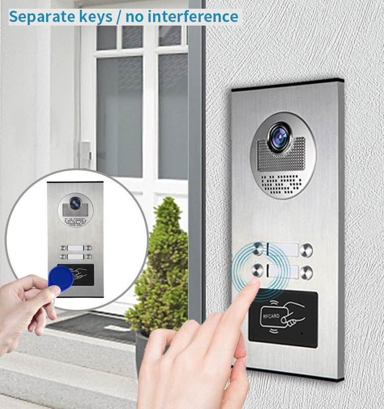 Multi Apartment Video Doorbell Camera Door Phone Intercom System with 7 Inch Monitor Door Entry System for Villa Intercom