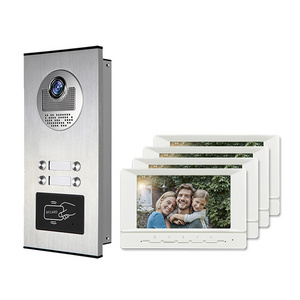 Multi Apartment Video Doorbell Camera Door Phone Intercom System with 7 Inch Monitor Door Entry System for Villa Intercom