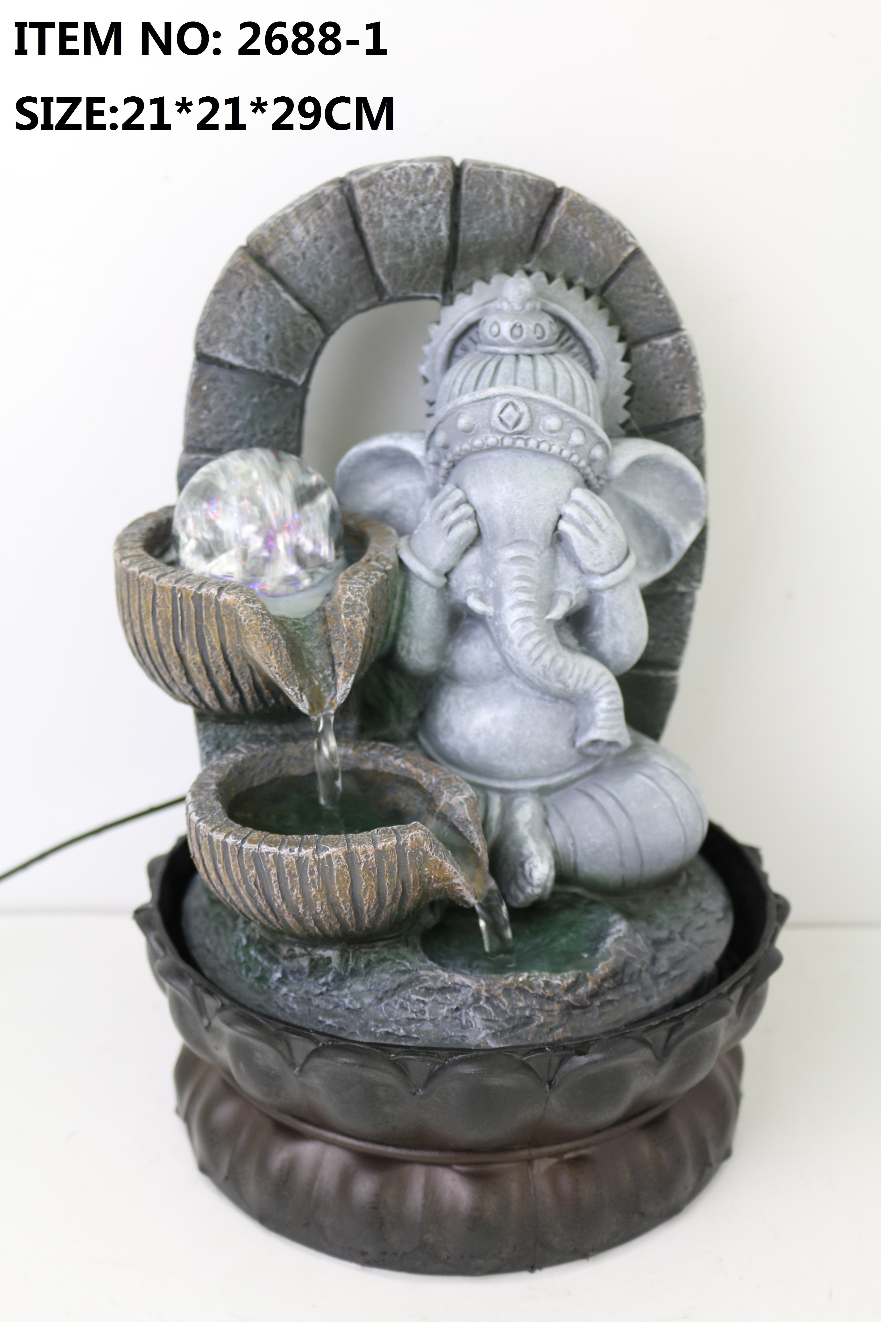 New hot indoor resin crafts water fountain elephant Buddha decoration manufacturers customized low price sales