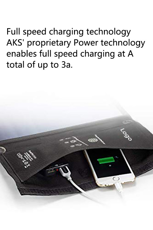 AKS Supply Portable Solar Charger 21W 2-Port USB Solar Charger Portable Solar Panel Kit