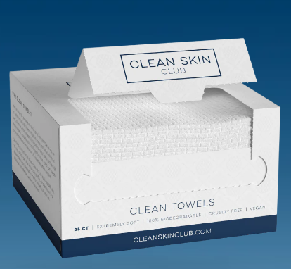 CLEAN SKIN CLUB Degradable Disposable Towel Wholesale Custom Private Label Outer Packaging LOGOClean Face Towel