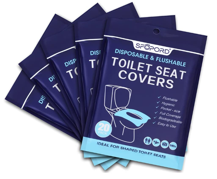 Toilet Seat Covers Disposable, 50-Count Flushable Paper Travel Toilet Seat Covers for Adults and Kids