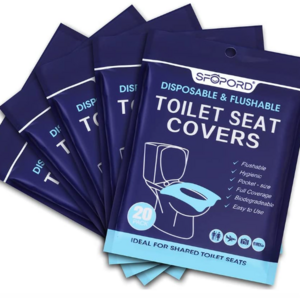 Toilet Seat Covers Disposable, 50-Count Flushable Paper Travel Toilet Seat Covers for Adults and Kids