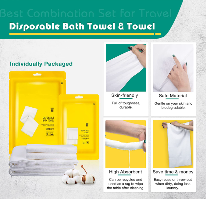 4PCS Disposable Bed Sheets Travel Sheets for Hotel, Disposable Bedding for Travel, Soft Breathable