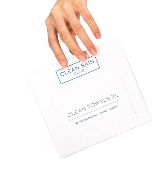 CLEAN SKIN CLUB Degradable Disposable Towel Wholesale Custom Private Label Outer Packaging LOGOClean Face Towel