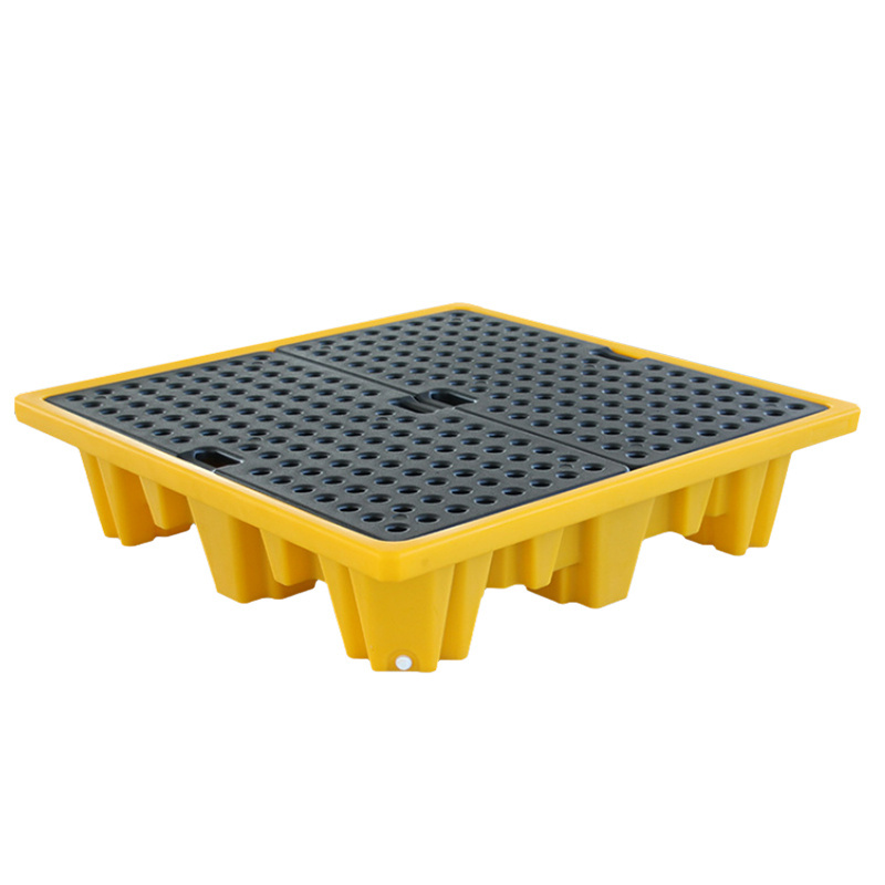 1300*1300*300mm Hdpe Double Ibc Bund Spill Pallet With Four Way Forklift