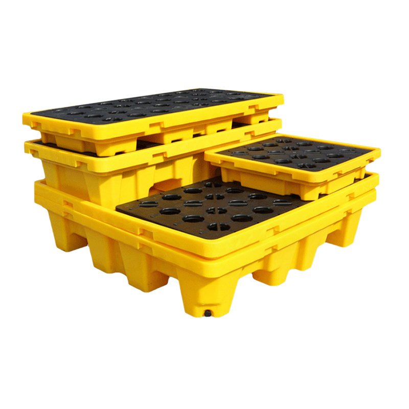 1300*1300*300mm Hdpe Double Ibc Bund Spill Pallet With Four Way Forklift