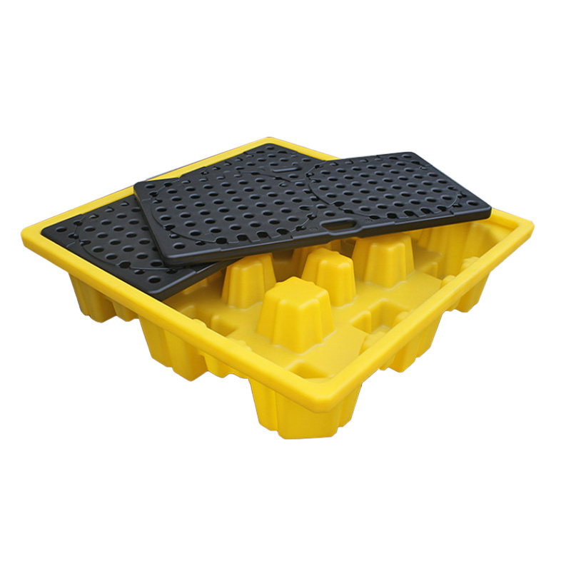 1300*1300*300mm Hdpe Double Ibc Bund Spill Pallet With Four Way Forklift