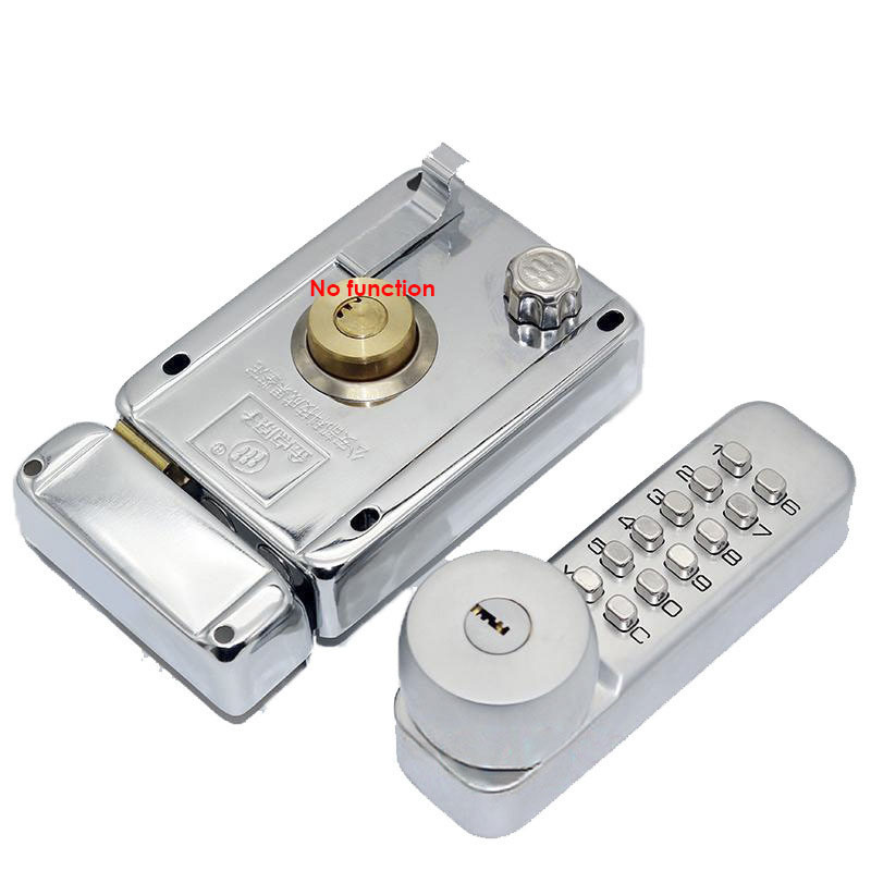 External Mechanical Keyless Entry Door Lock with Digital Keypad Knobs Zinc Alloy Battery  Free Combination Lock