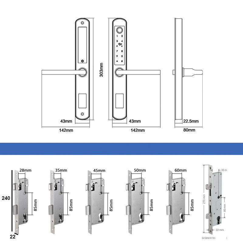 Stainless Steel Waterproof Outdoor Front door Lock TTLOCK Blue-tooth Lock For Aluminum Gate Dynamic Code Cerradura Inteligente