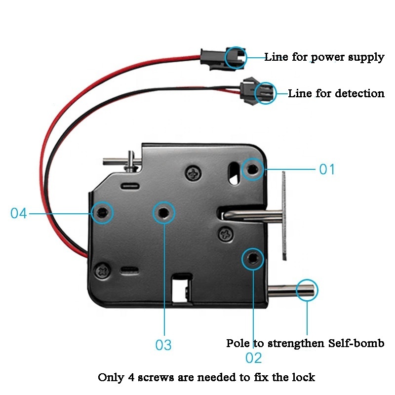 12V/24V Mini Cabinet Lock Market Express Delivery Electrical Bolt Locker Drawer Solenoid Lock ElectroMagnetic Lock