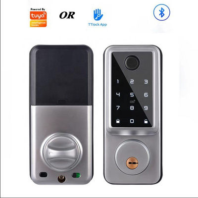 TUYA Smart Wifi Lock Or TTLOCK Security Door Lock with Keys Password keypad Intelligent Electronic Fingerprint Deadbolt Lock