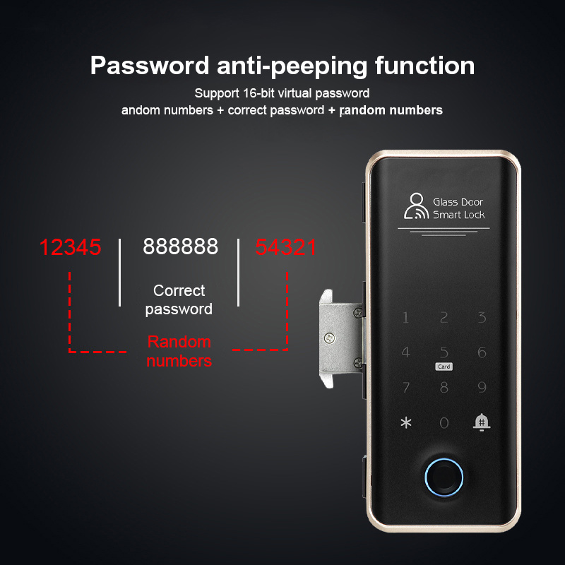 TTLOCK Smart Fingerprint Lock For Sliding Glass Door Drill Free Hook Latch Lock Automatic Intelligent Digital Lock