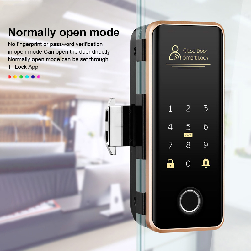 TTLOCK Smart Fingerprint Lock For Sliding Glass Door Drill Free Hook Latch Lock Automatic Intelligent Digital Lock