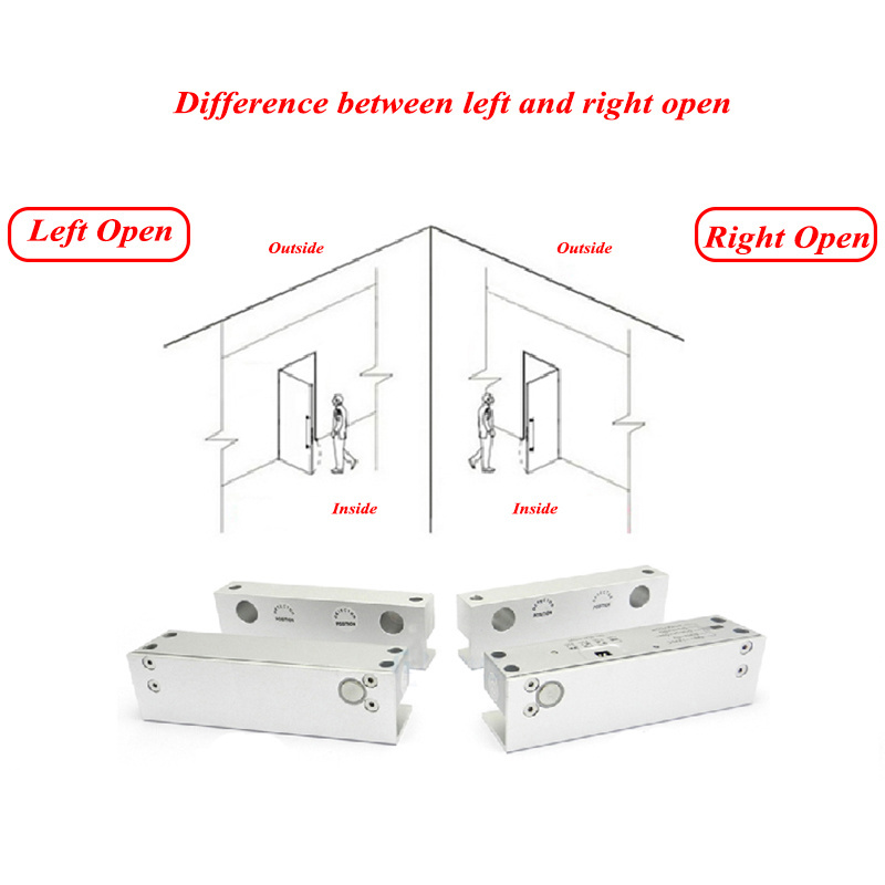 12V Glass Door Bolt Lock With NO NC COM Access Control System Drill Free Electric Lock For Frameless Full-Glazed Glass Doors