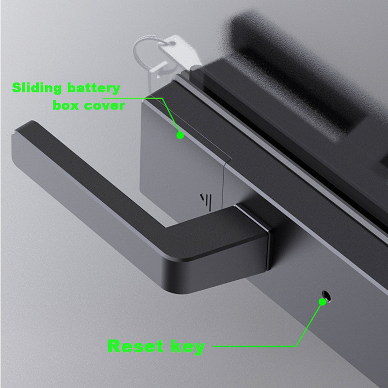 Intelligent Fingerprint Handle Lock For Single Open Glass Door To Replace Old Glass Lock