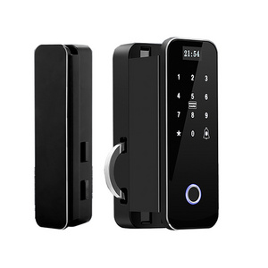 Drill Free No-hole Smart Door Lock Fingerprint Electronic Lock For Sliding Aluminum Glass Door Wooden Door