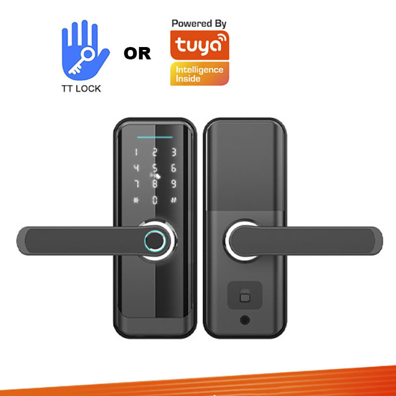 TUYA SMART OR TTLOCK APP Control Electronic Handle Lock Cerradura Inteligente Fingerprint Smar Door Lock