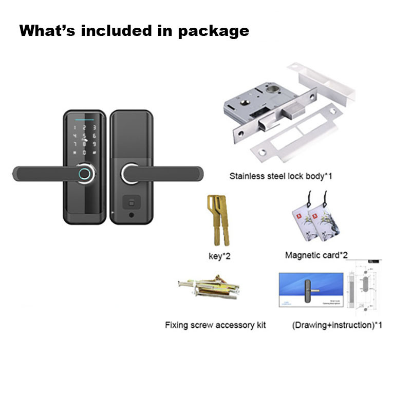 TUYA SMART OR TTLOCK APP Control Electronic Handle Lock Cerradura Inteligente Fingerprint Smar Door Lock