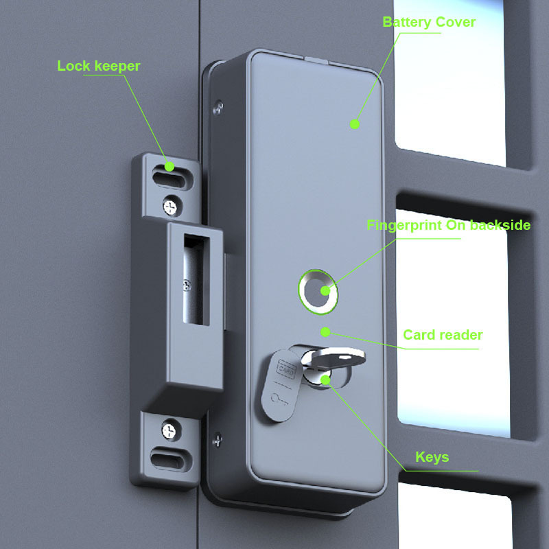 Double Fingerprint Digital Lock For Swing Fence Gate Intelligent Door Lock Optional Tuya Wifi Or Blue-tooth APP Control Lock