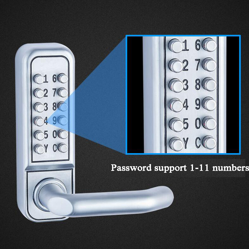 12 button Digital Keypad Zinc Alloy Mechanical Keyless Combination Lever Handle Lock For Outdoor Swing Gate