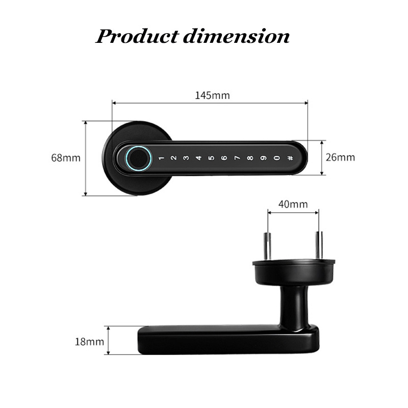 TTLOCK Biometric Fingerprint Door Lock One time Code Passage Mode Smart Electronic Lock Digital Handle Lock