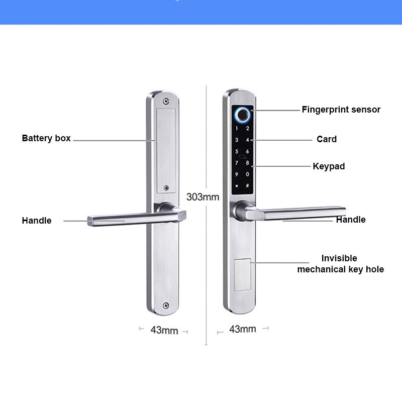 Stainless Steel Waterproof Outdoor Front door Lock TTLOCK Blue-tooth Lock For Aluminum Gate Dynamic Code Cerradura Inteligente