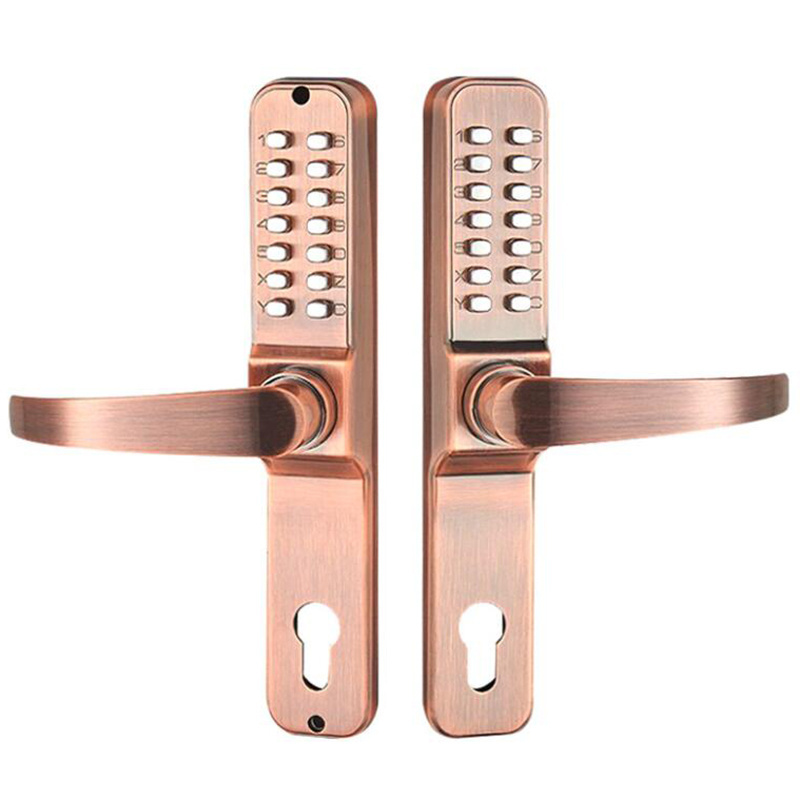 Double Side Code Keypad With Keys Mechanical Zinc Alloy Lock For Villa Gate Fence Waterproof Outdoor Intelligent Door Lock