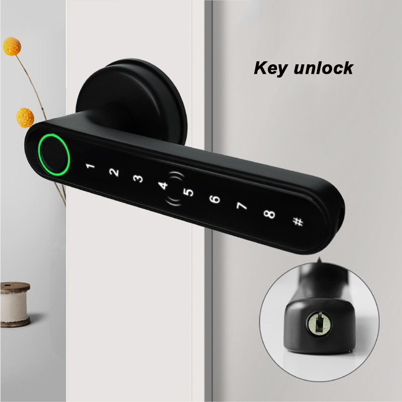 TTLOCK Or Tuya Smart BLE Fingerprint Lock Password Mechanical Key Proximity Cards Electronic Digital Handle Door Lock