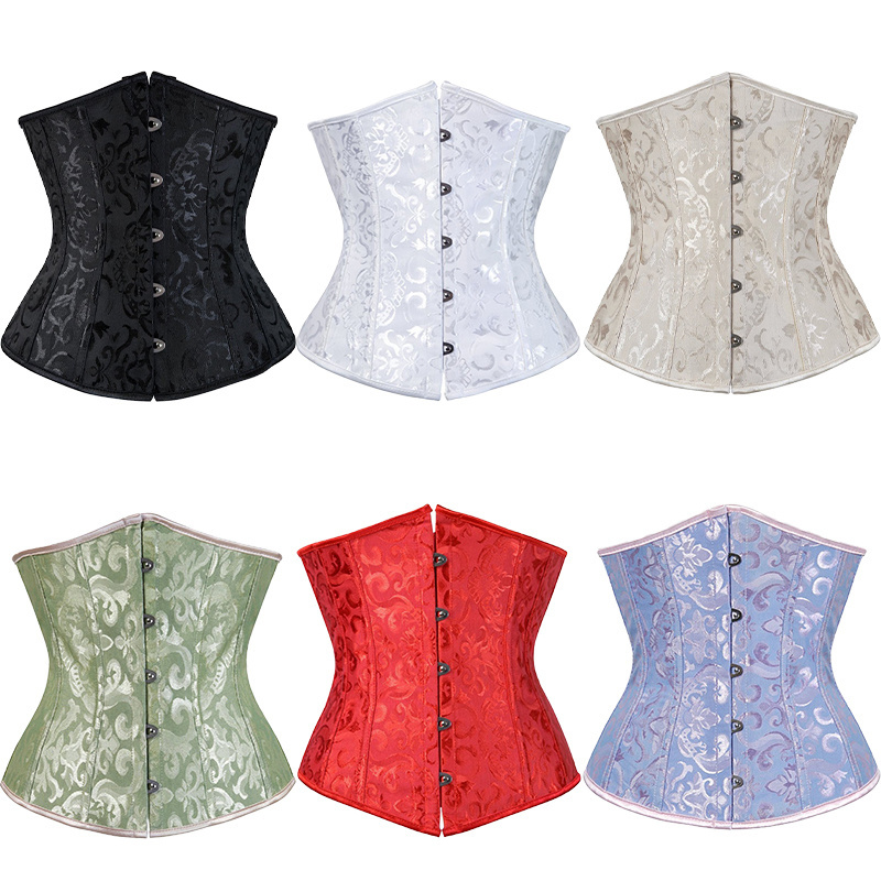 Lace Up Corset Bustier Top Dress Punk Women Steel Boned Sexy Boned Over Bust Waist Training Corset