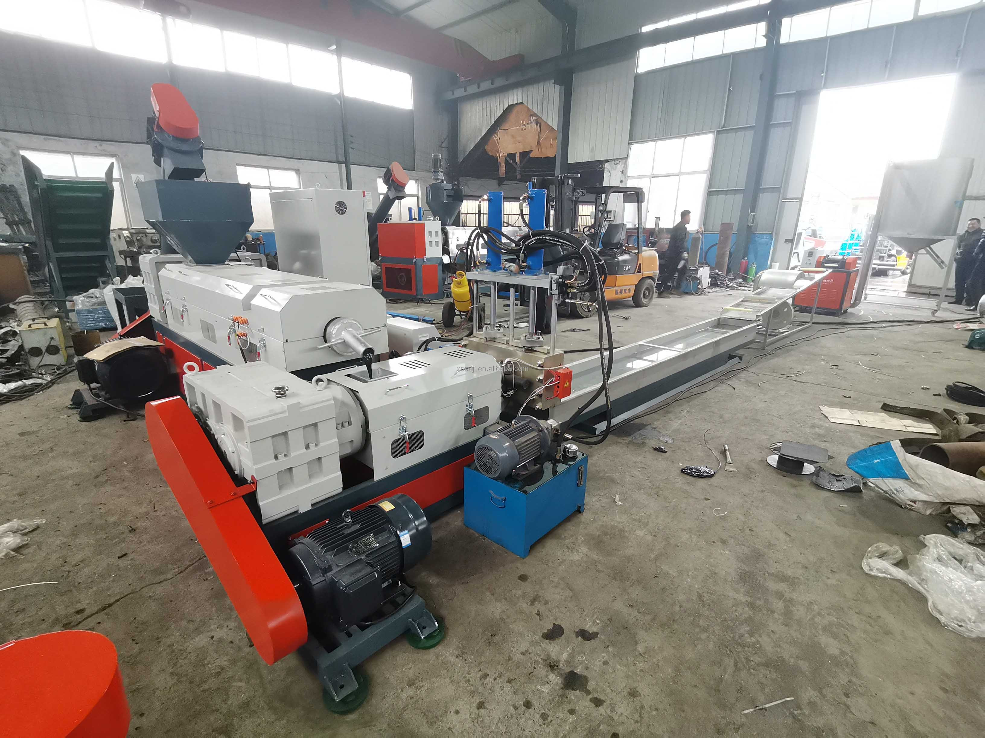 Model 125 double stages PP PE HDPE LDPE ABS extruder machine plastic plastic pelletizing machine plastic granules making machine