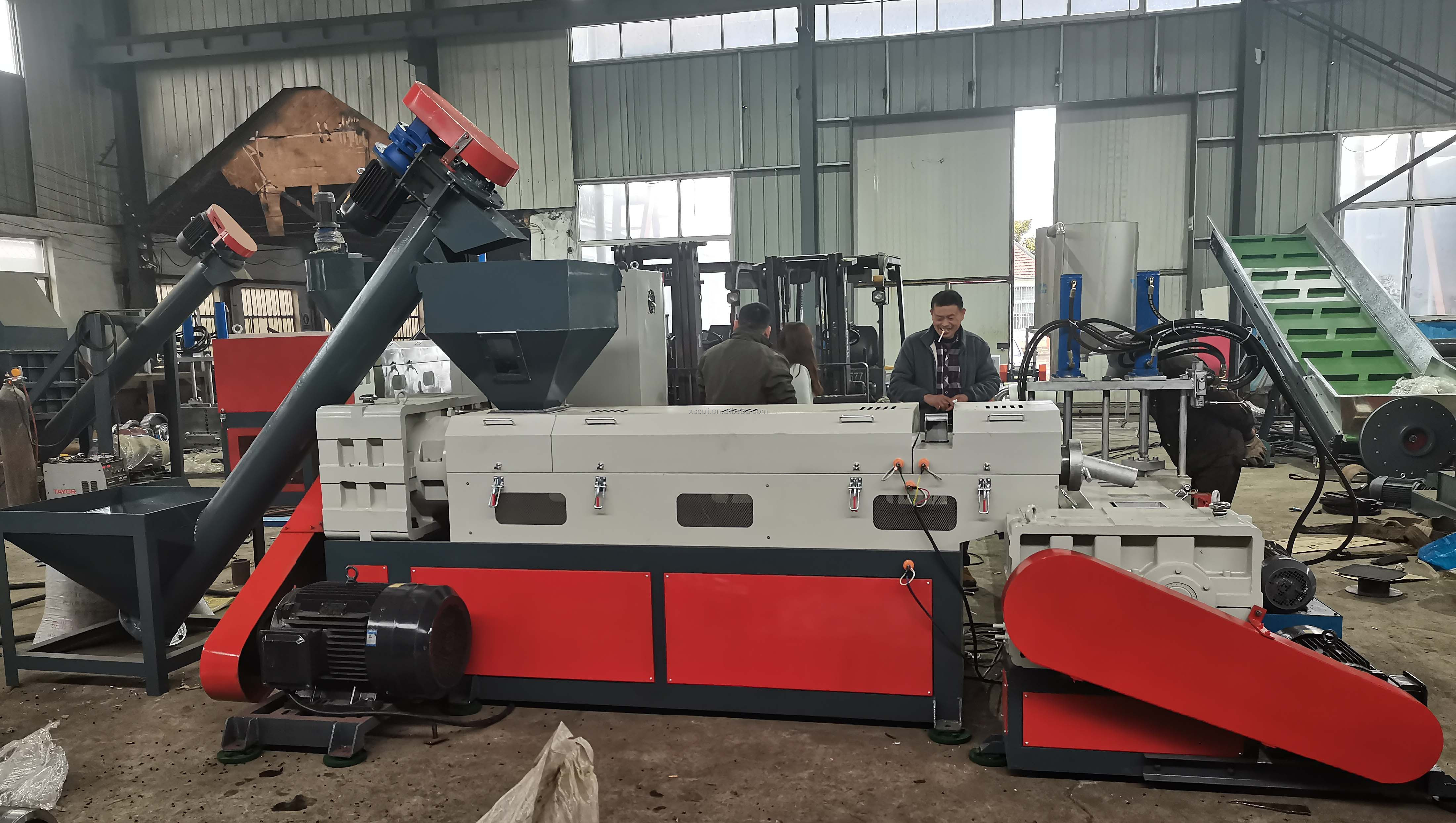 Model 125 double stages PP PE HDPE LDPE ABS extruder machine plastic plastic pelletizing machine plastic granules making machine