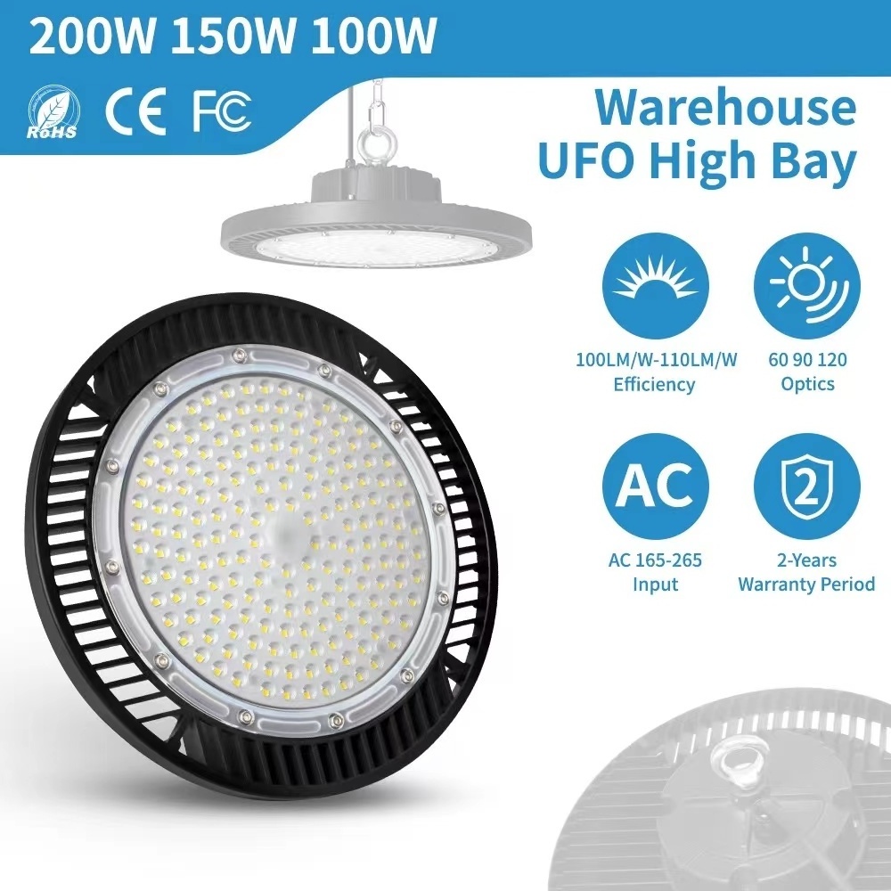 ST Badminton Court LED UFO Highbay Lights 100W 150W 200W Industrial Warehouse Gymnasium UFO Lighting Lamp High Bay Led Light