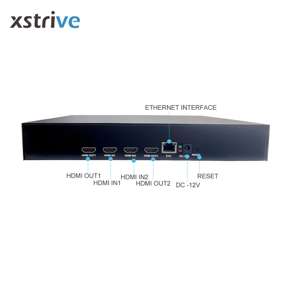 XSTRIVE 2CH HDMI H.264 H.265 Video to ip digital hd mpeg4 encoder for live  streaming