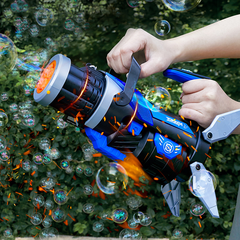 XST Hot Wholesale Electric Gun Pipe Musical Light Manual Shooter Gatling Outdoor For Kid Bubble Toy