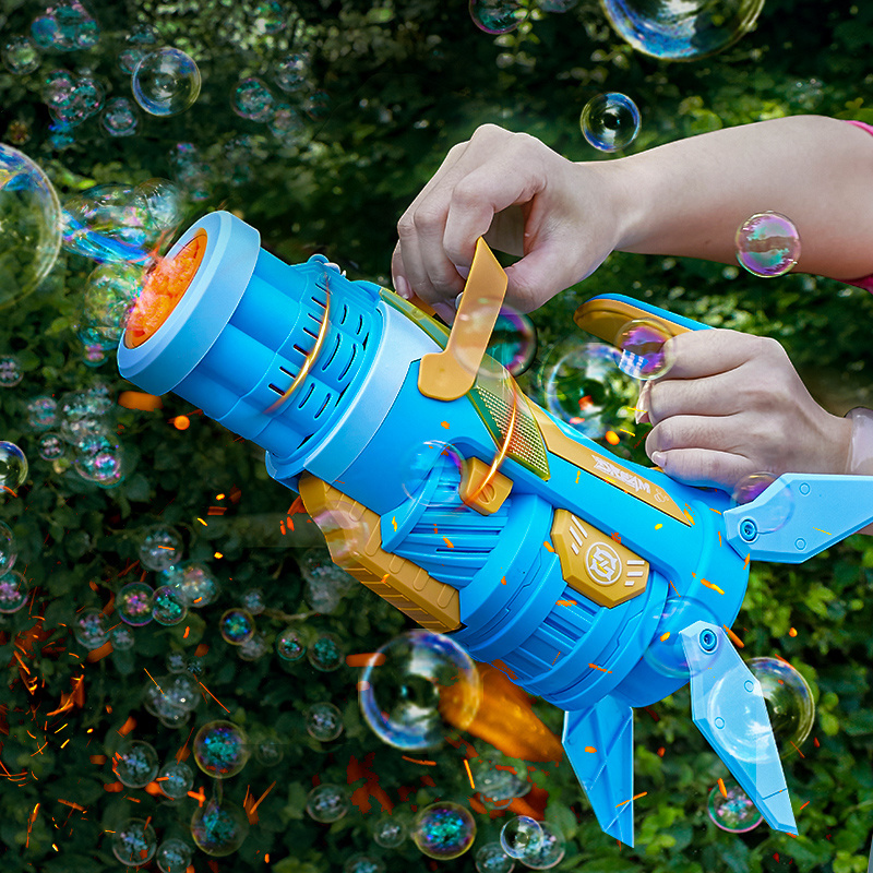 XST Hot Wholesale Electric Gun Pipe Musical Light Manual Shooter Gatling Outdoor For Kid Bubble Toy